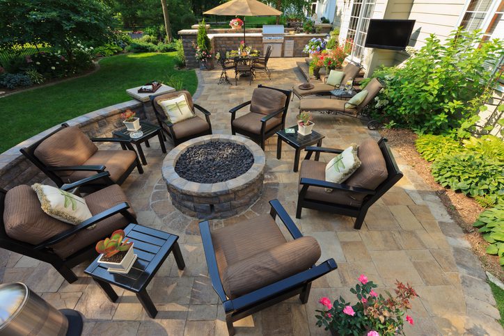 Lee's Nursery and Landscaping | Rock Hill, SC | backyard garden and patio from elevated view